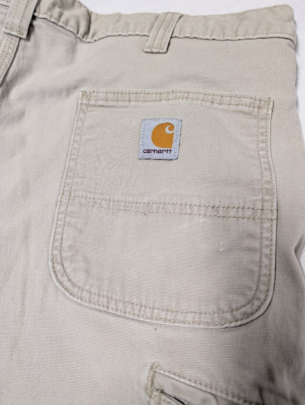 Carhartt Men's Relaxed Fit Khaki Cargo Shorts Size 38 Beige Work Utility - Picture 5 of 8